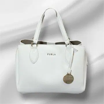 [컨디션 최상] FURLA 훌라 미네르바 가죽 핸드백 아이보리