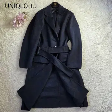 컨디션 최상 UNIQLO+J 캐시미어 블렌드 롱 코트 L 다크 네이비