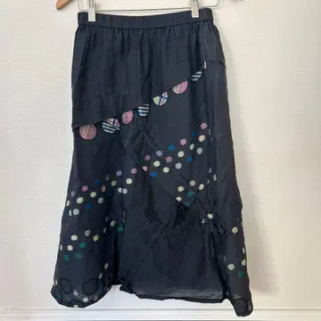자우 롱 스커트 변형 도트 무늬 도트 40