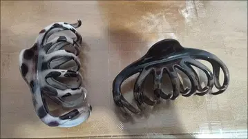 마블 무늬 헤어 클립 2개 세트