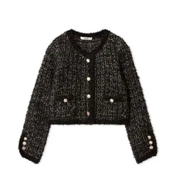 스나이델 라메 트위드 니트 가디건(BLK)