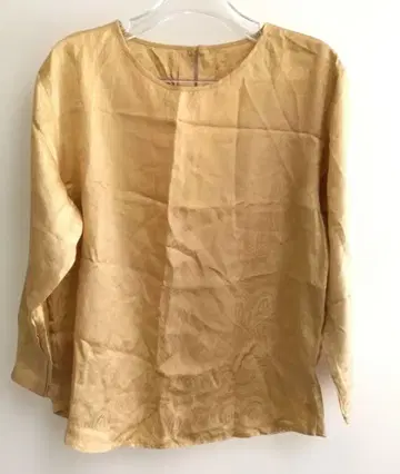 실크 100 블라우스 샴페인 골드 베이지 M 미사용 빈티지