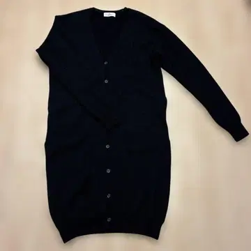 SOIL 블랙 울 롱 가디건