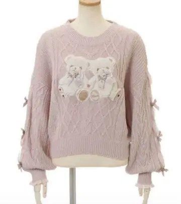 LIZLISA 곰 니트 핑크