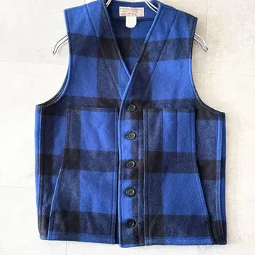 레어 색상 필슨 매키노 울 베스트 36 블루 블랙 새상품급 44,000