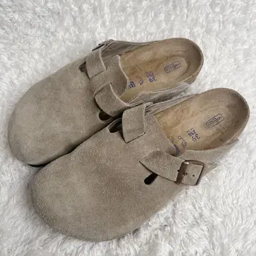 고품질 버켄스탁 사보 샌들 보스턴 토프 그레이 스웨이드