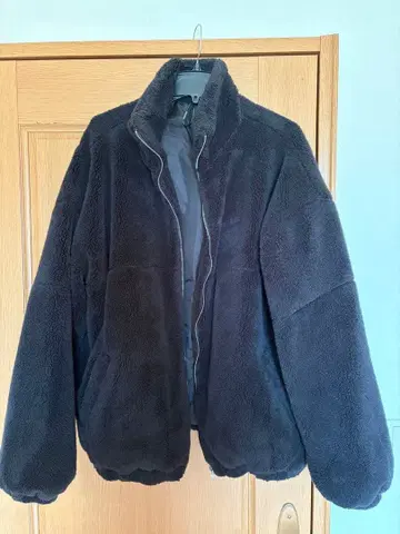 샤기 보아 플리스 바이컬러 블루종