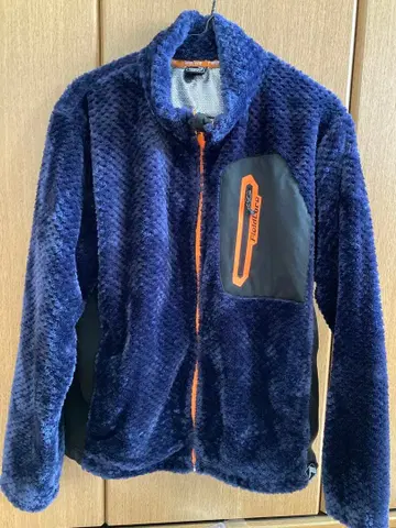 기무라 타쿠야 착용 워크맨 플리스 자켓 네이비 오렌지 악센트