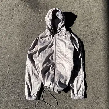 올드 유니클로 실버 나일론 자켓 고프코어 시티 보이 크롭 기장