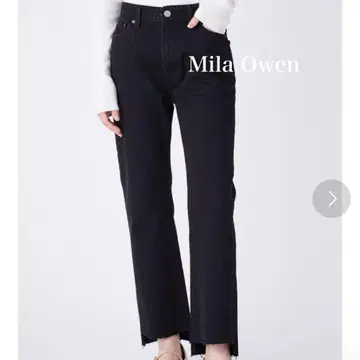 Mila Owen 밑단 단차 테이퍼드 데님 팬츠 0