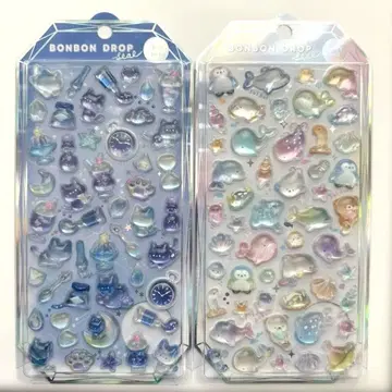 봉봉 드롭 씰 셔벗 프로즌 하늘색 봉봉 고양이 & 수족관