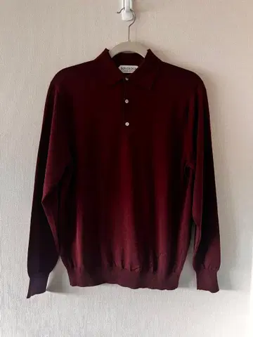 [ 새상품급 ] SOVEREIGN 하이 게이지 니트 피케 셔츠 M 보르도