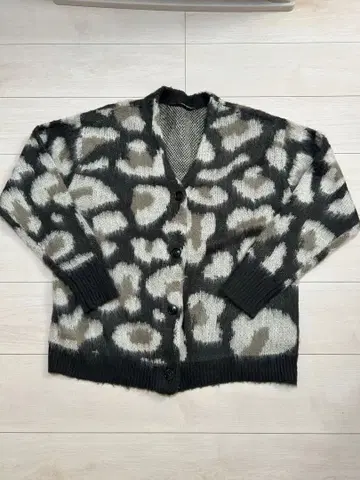 남녀 공용 구제 의류 애니멀 프린트 가디건