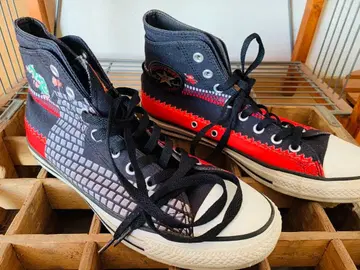 컨버스 올스타 슈퍼 마리오 콜라보 블랙 레드