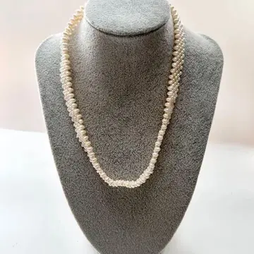 펄 목걸이 화이트 계열 44cm 실버