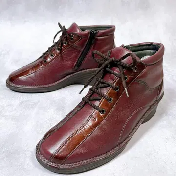 [스트로버] 컴포트 슈즈 (4.5) 가죽 보르도 사이드 지퍼