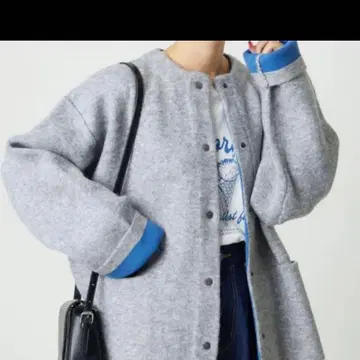 FREAK'S STORE 한정판 전개 안쪽 배색 스냅 니트 가디건