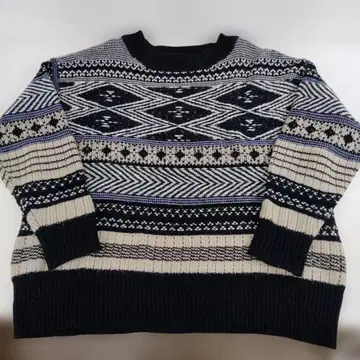 [ 708 ] niko and - 기하학 패턴 니트 스웨터 L