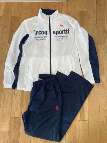 르꼬끄 스포르티브 바람막이 상하의 세트 L 사이즈 화이트 x 네이비
