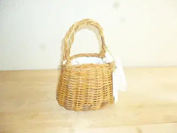 라탄 소재 소형 천 포함 바스켓백 mini 바스켓백