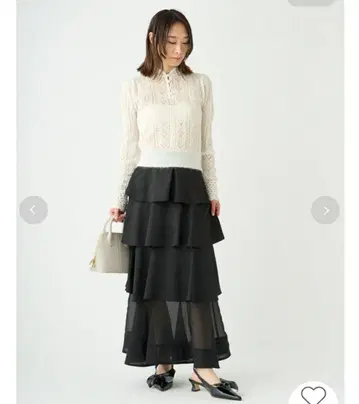 [인기 스커트 가격 인하] 티어드 롱 스커트