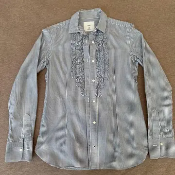 INED 스트라이프 프릴 셔츠