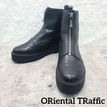 ORiental TRaffic 통굽 숏부츠 3L 센터 지퍼 블랙