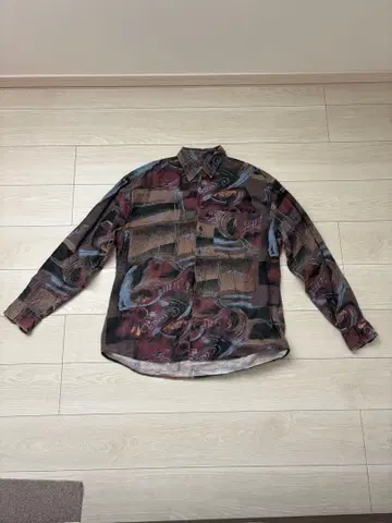 Jean Charet 추상 무늬 긴팔 셔츠