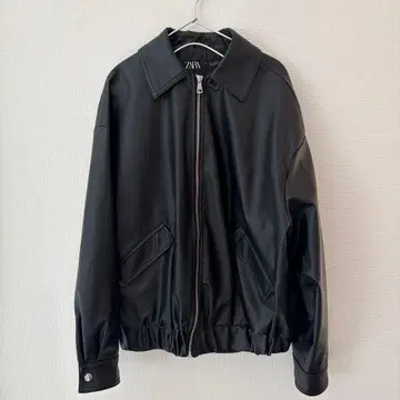ZARA 인조 가죽 봄버 자켓 블랙 M 사이즈