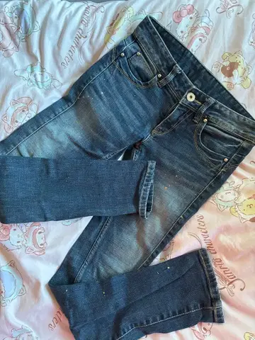 d.i.a 다크 블루 페인트 가공 데님 26