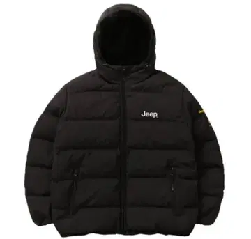 Jeep 후드 부착 블랙 다운 자켓