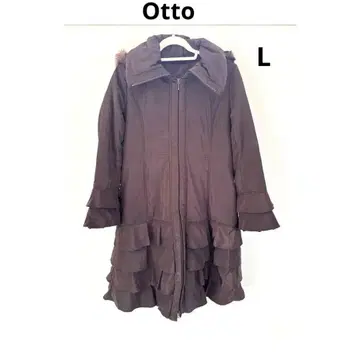 [ L ] Otto 오토 퍼 후드 티어드 롱 코트 다크 브라운