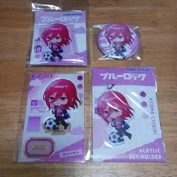 치기리 효마 노스탤지 아크릴 스탠드 캔뱃지 등 4점 블루 록