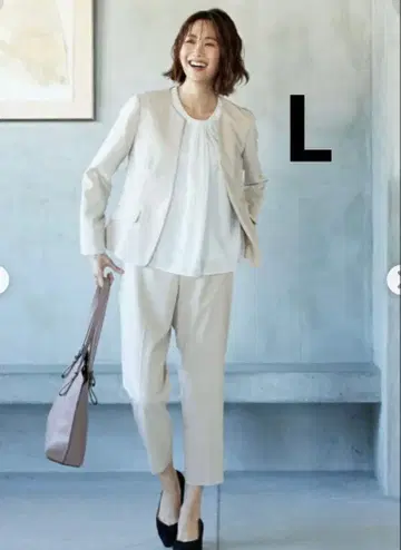 미사용 새상품 글로벌 워크 노카라 자켓 세레모니 상하의 세트 L