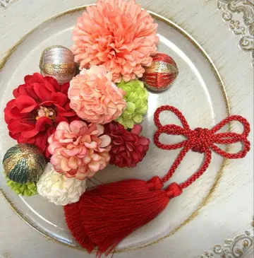 성인식 일본 의류 후리소데 시치고산 사전 촬영 머리 장식