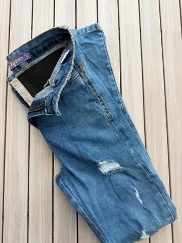 브라질산 힙업 스키니 데님 라이트 블루 스트레치 내장 허리