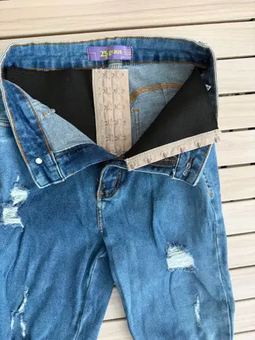 브라질산 힙업 스키니 데님 라이트 블루 스트레치 내장 허리