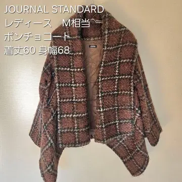 JOURNAL STANDARD 체크 무늬 판초 코트 M 사이즈 상당