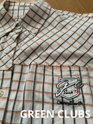 GREEN CLUBS 체크 무늬 반팔 셔츠