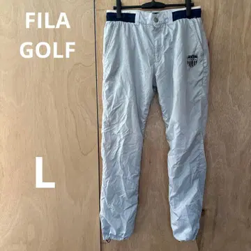 FILA 그레이 실버 팬츠 네이비 허리 밴딩