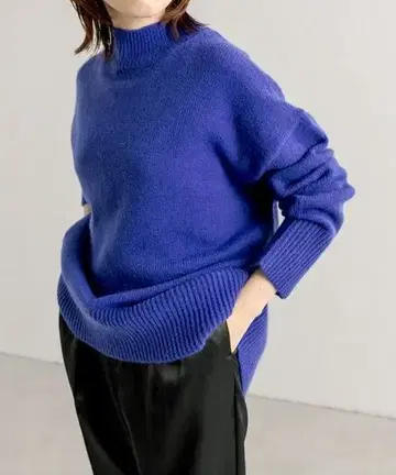 콜라주 개럴개런트 알파카 터치 터틀넥 니트 파랑 보라색 계열