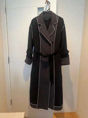 바이컬러 여성용 롱 코트