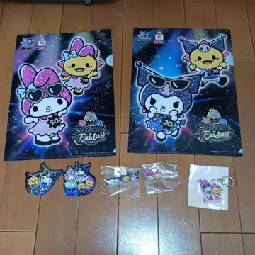 마이멜로디 쿠로미 클리어 파일 스티커 아크릴 키링 헤어핀