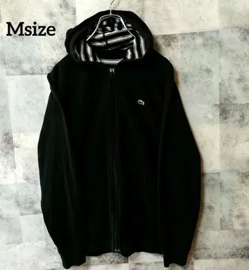 LACOSTE 라코스테 Msize 집업 후드티 블랙 원포인트 로고