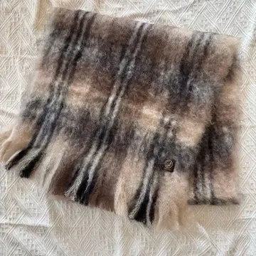 만타스 에스카라이 모헤어 울 머플러 브라운 모헤어 스톨