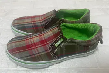 새상품급 VANS 체크 슬립온 22cm
