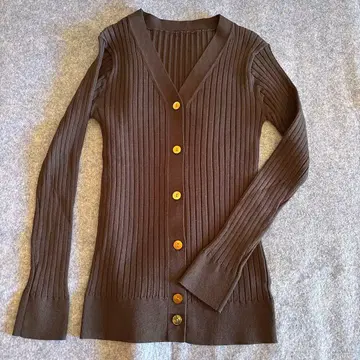 소 SOEju 와이드 리브 V넥 가디건 S 네이비