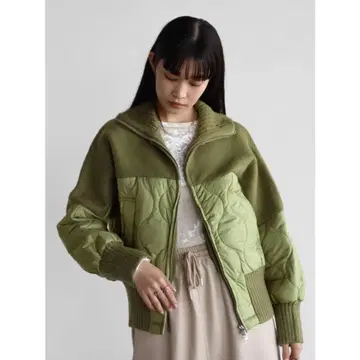 RADIATE 퀼팅 자켓 카키 야마다야 니트 도킹