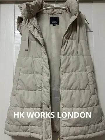HK WORKS LONDON 후드 부착 베이지 베스트