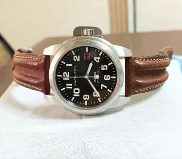 해밀턴 카키 오토매틱 데이트 뒷면 스켈레톤 손목시계